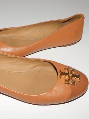 TORY BURCH Everly brown patent ballet flats women 10